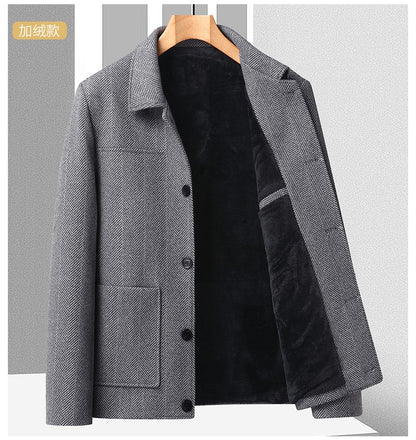 Autumn Winter Woolen Jacket for Men High-quality Casual Business Short Trends Coat Thickened and Warm Social Overcoat 2023