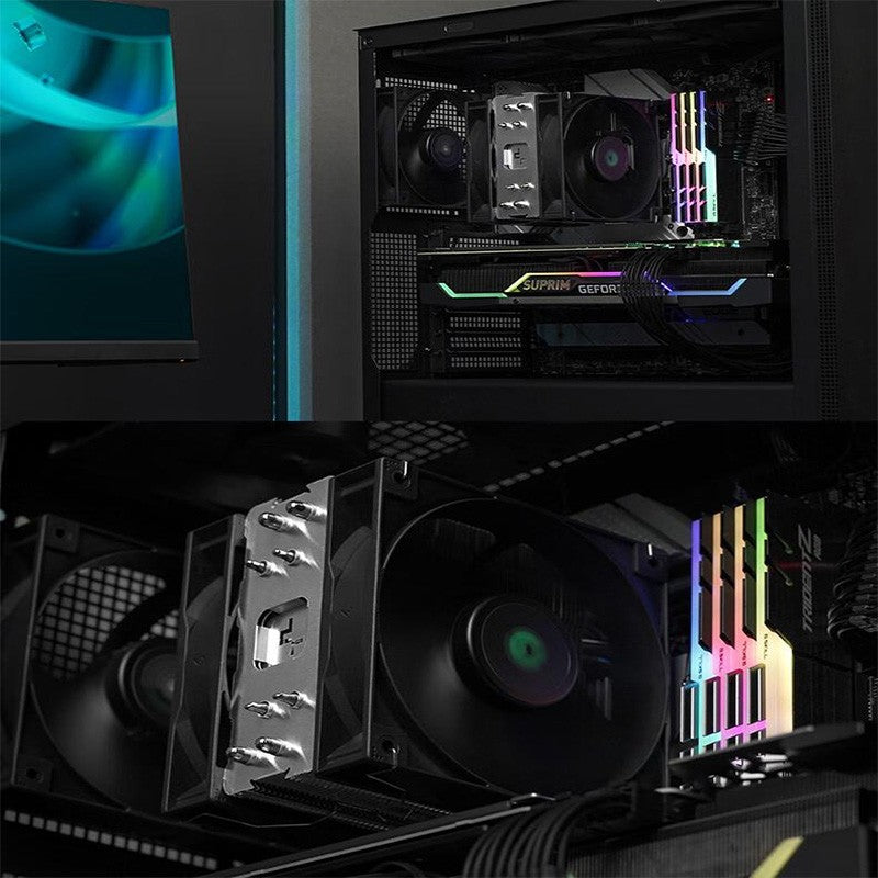 DEEPCOOL AG400 4 Heat pipes Dual Fan CPU Air-Cooling Radiator 2000RPM Desktop Cooling Fan For Intel LGA1700 1200 115X AMD AM4