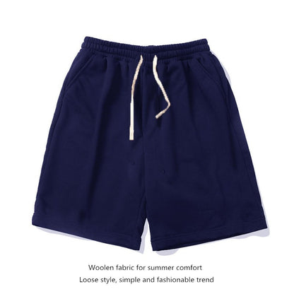 European shorts for men plus size for middle-aged and young loose and versatile five quarter pants breathable beach pants studen