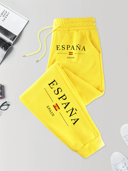 España Spain Flag Pattern Soft Pants Male Elastic Waist Versatile Long Pant 10 Colors Autumn Sweatpants Joggers Fashion Britches