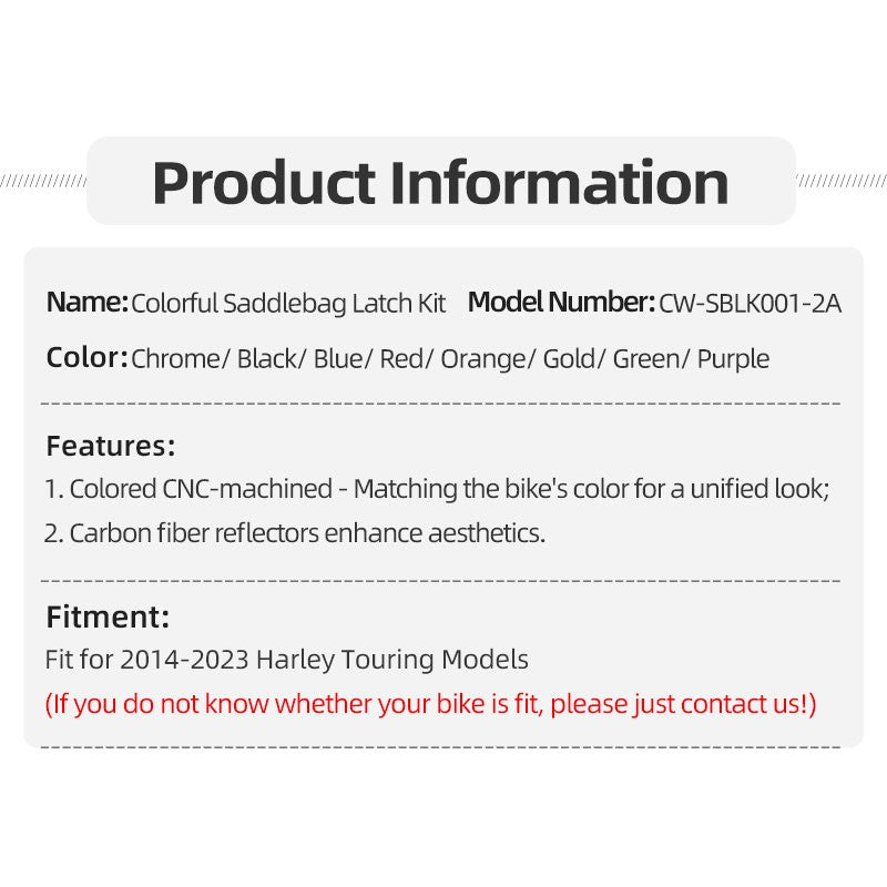 Para Harley Touring Road/Street Glide FLHR FLHTK 2014-2023 Kit de Travas de Alforje de Fibra de Carbono Levantador de Travas de Alforje