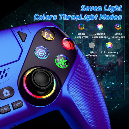 Controller for Playstation 5/PS5/PS5 Pro/Slim/PC,Wireless Gamepads RGB Joystick Turbo/Marco Program Dual Vibrate Game Controle