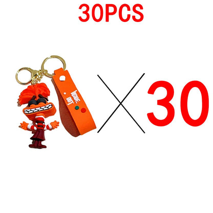 30 Peças/Conjunto Atacado Chaveiro Divertida Mente 2 Boneco de Personagem de Desenho Animado Fofo Chaveiro Pingente de Boneca de Personagem de Filme para Presente Infantil