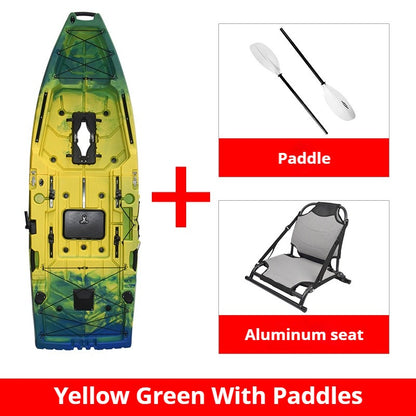 Caiaque Modular de 2 Lugares, Canoa HDPE Elétrica/a Pedal com Assentos de Alumínio, Barco de Pesca Portátil para Recreação em Lagos e no Mar