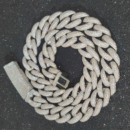 Corrente Cubana da Moda Miami Gelo 20MM Colar de Lua Totalmente Cravejado com Diamantes Fivela Longa Pulseira Joias Hip Hop Colares Para Homens