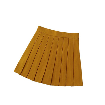 Women's Skirts Japanese Fashion School Clothes Brown Pleated Saias Femininas Girls Red Ropa Para Mujer Mini Skirt With Shorts