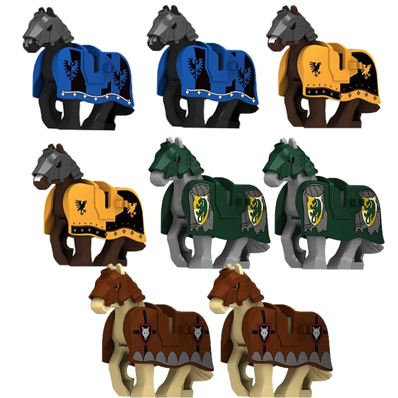 Blocos de Montar Zoológico Medieval Acessórios de Personagens Montarias Animais Cervos Elefantes Camelos Lobos Cavalos de Guerra Tijolos Brinquedos Presentes K080