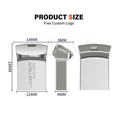 Super Mini USB 3.0 Flash Drive 64GB Creative Business Gift Pen Drive 32GB Black Memory Stick Free Key Chain Pendrive Silver U