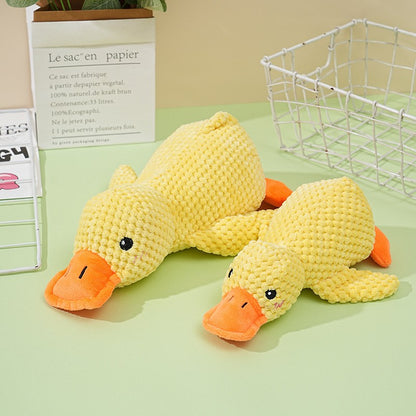 Brinquedos para Cães Pato de Pelúcia para Pequenos e Grandes Cães Resistente à Mordida Ranger os Dentes Brinquedo de Pato que Emite Som para Aliviar o Estresse