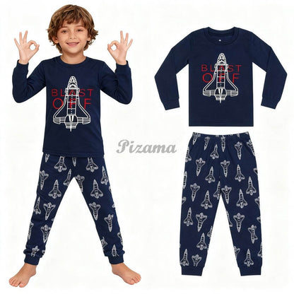 100 Cotton Girls Pajamas Sets Bunny Airplane Castle Animal Cartoon Kids Pyjamas Boys Pijamas Infantil Xmas Children Sleepwear