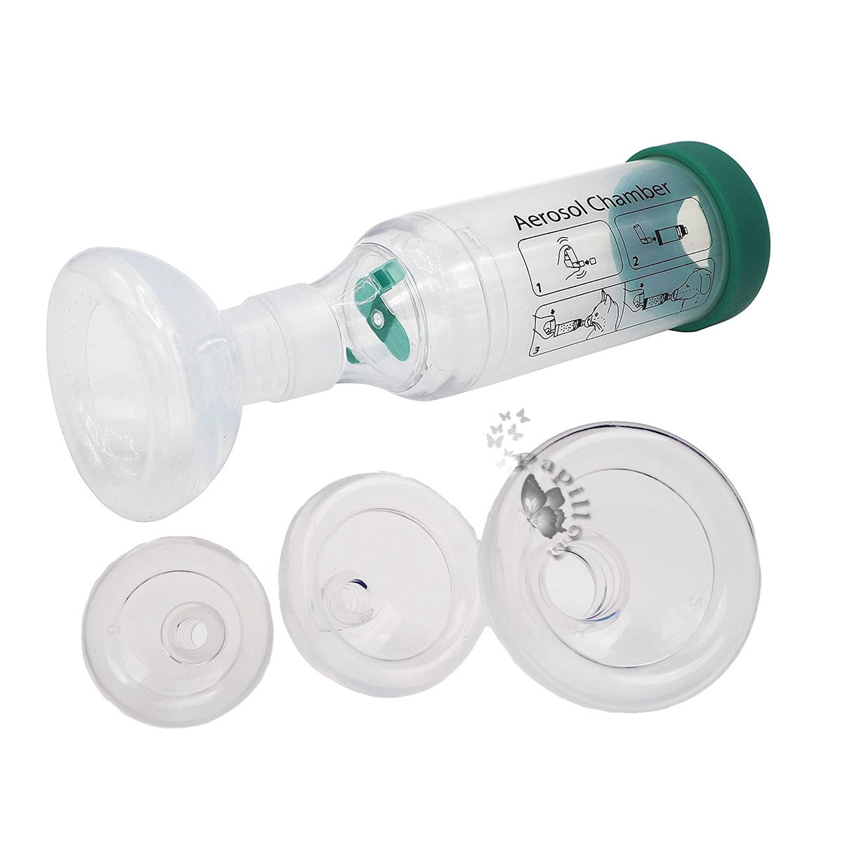 Espaçador de Câmara de Nebulizador Veterinário para Pets - Ferramenta Inaladora com 2 Máscaras Faciais de Silicone para Cães e Gatos