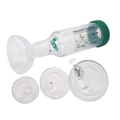 Espaçador de Câmara de Nebulizador Veterinário para Pets - Ferramenta Inaladora com 2 Máscaras Faciais de Silicone para Cães e Gatos