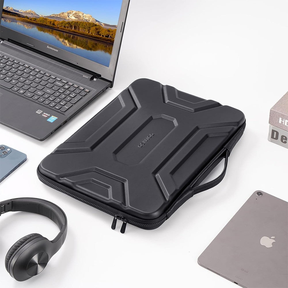 13 14 15.6 17 inch Laptop Sleeve Shoulder Bag Shockproof Computer Bag Waterproof EVA Protective Carrying Case Black