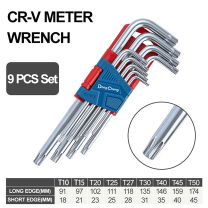 Allen Key Sets 9 PCS Hexagon Spanner Portable Hex Wrench Screwdrivers Torx key/Flat head/Ball head Hand Tools for Car Repair