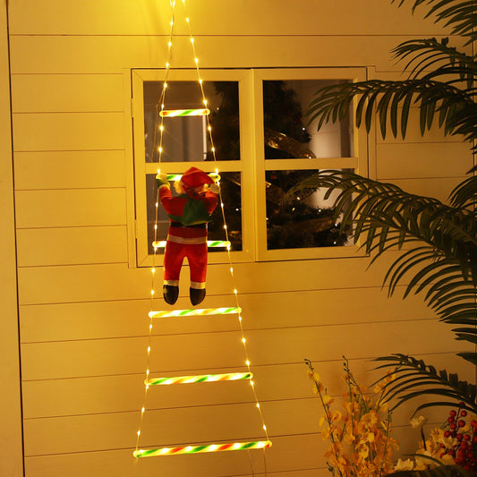 Santa Claus Ladder Light String, Suitable for Christmas Party Decoration, Christmas Lighting Decoration, Garden Decoration