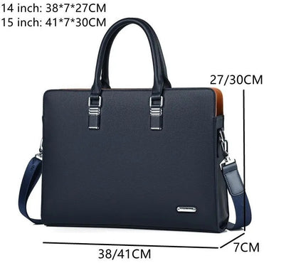 MOTAORA Genuine Leather Laptop Bag Men 14-15.6 Inch Business Briefcase Work Messenger Bag for MacBook HP Dell Acer