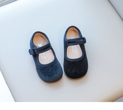 2025 Princess Flat Shoes for Baby Girls Kids Autumn Vintage Soft-sole Flatties with Low-cut Uppers Children Flats