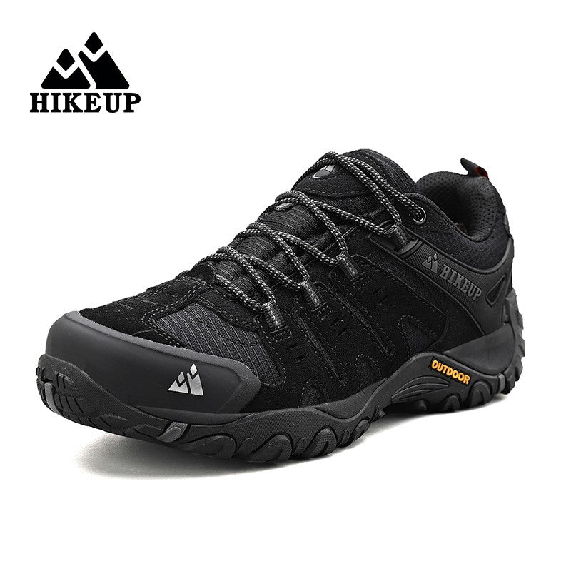 HIKEUP Tênis Masculino de Caminhada em Couro Camurça, Calçados Outdoor Resistentes ao Desgaste Masculinos para Trekking, Caminhada, Caça e Tênis Táticos