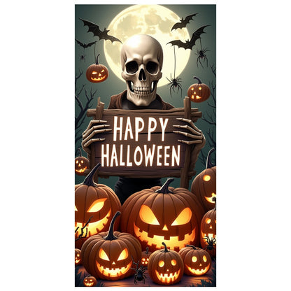 Happy Halloween Celebration Party Decoration Horror Skeleton Spooky Banner For Haunted House Door Cover Home Halloween Lining