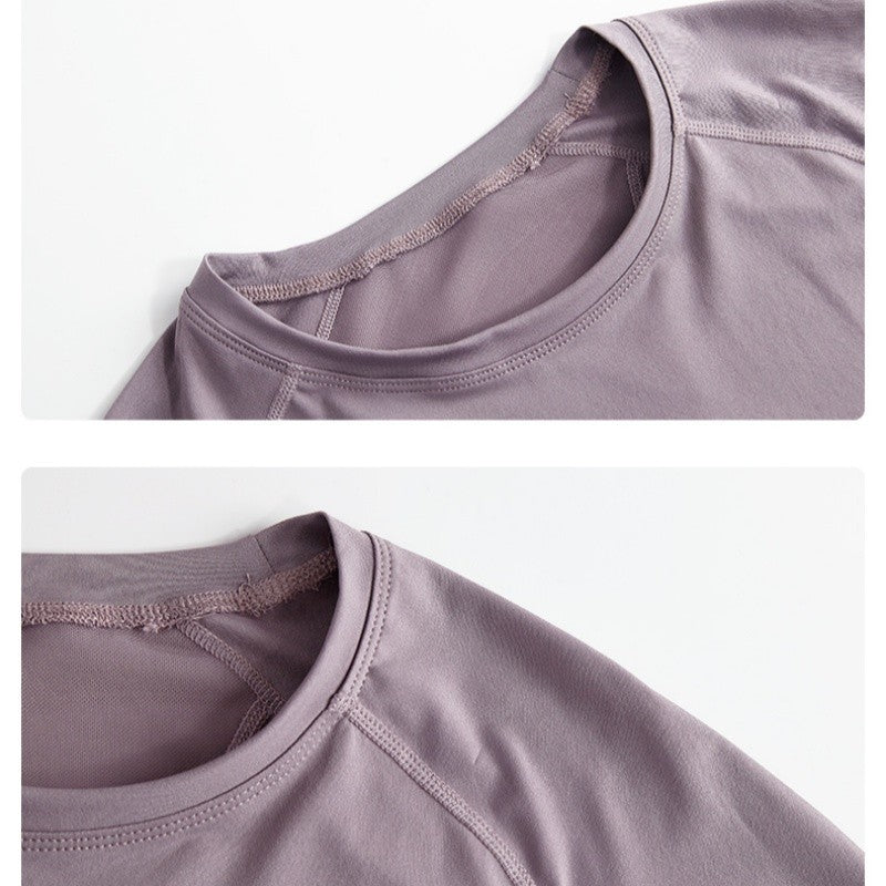 DRUR Long Sleeve Gym Top Women Breathable Quick Dry Workout Tshirt Loose Fit Running Tee Yoga Clothing Sportswear Activewear New