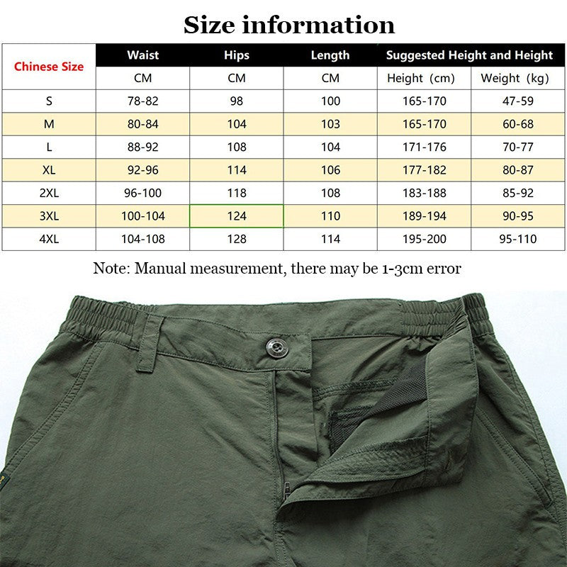 Calça Cargo Tática Masculina de Verão Leve Casual Impermeável Calça Casual Resistente ao Desgaste Multibolsos para Caminhada ao Ar Livre