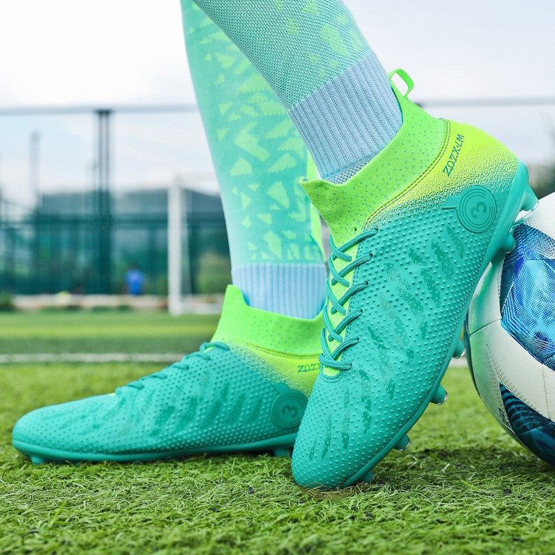 New High Top Football Shoes Cleats Soccer Shoes Boys And Girls Broken TF Nails For Adult Competitions Long Nails Training Boots