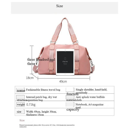 Large Gym Bag with Wet Dry Compartment | Sport Duffel for Women Men | Travel Tote