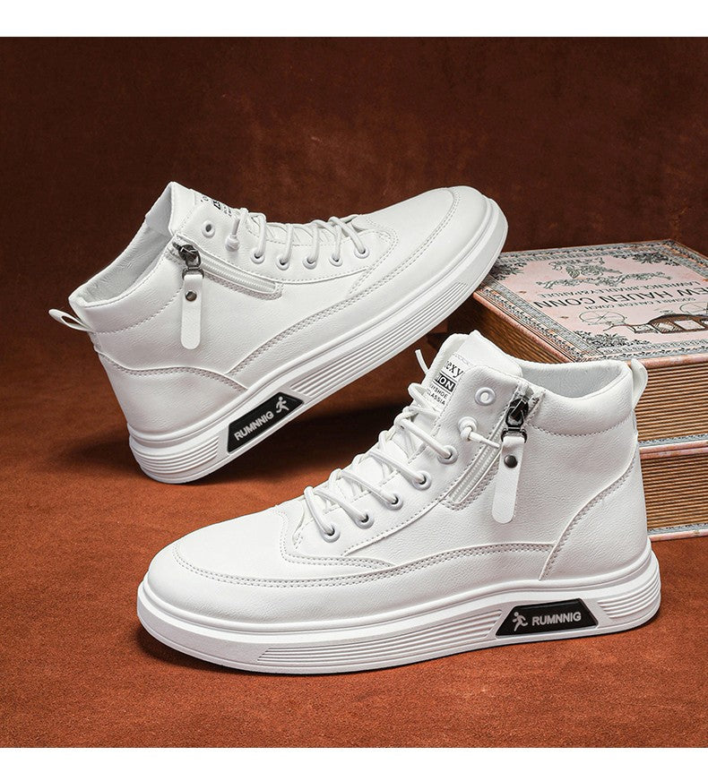 Versatile and trendy high-top shoes, white sneakers, outdoor light and casual shoes, student sports shoes, men's running shoes