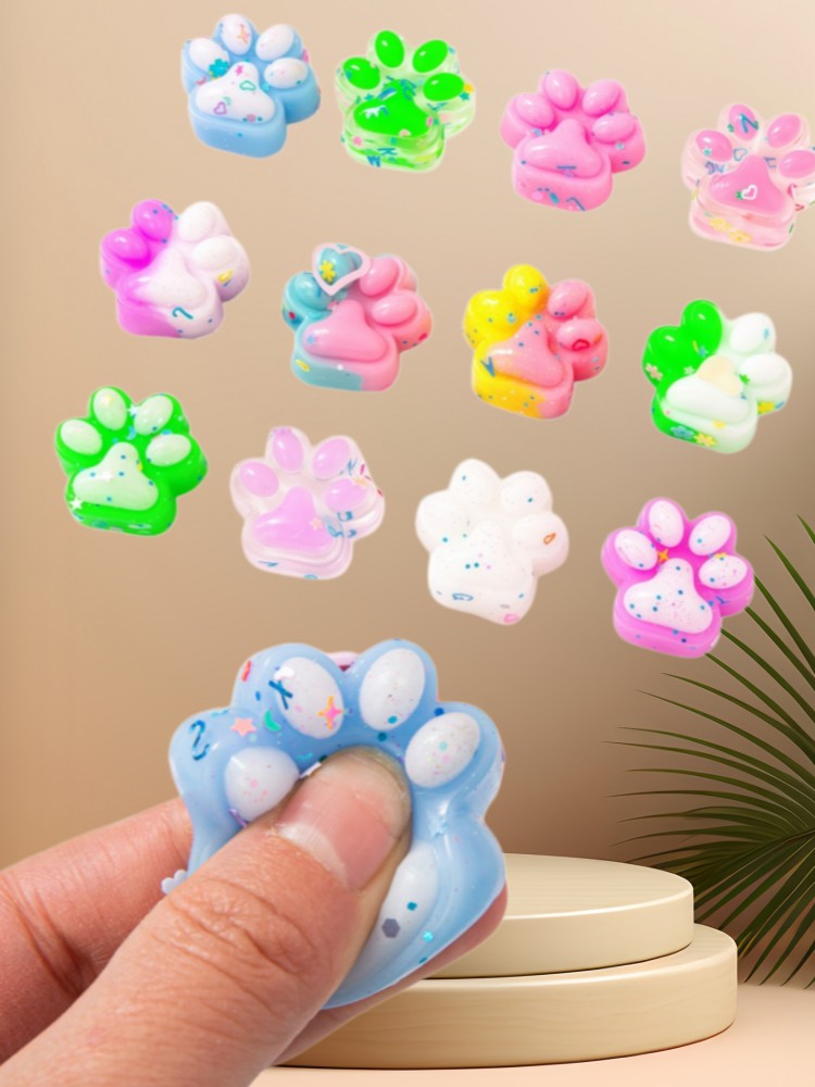 10-30Pcs Mini Cute Cat Claw Plush Pinch Fun Colorful Halloween Christmas Party Pack Fillers for Pressure Reduction Cartoon Style