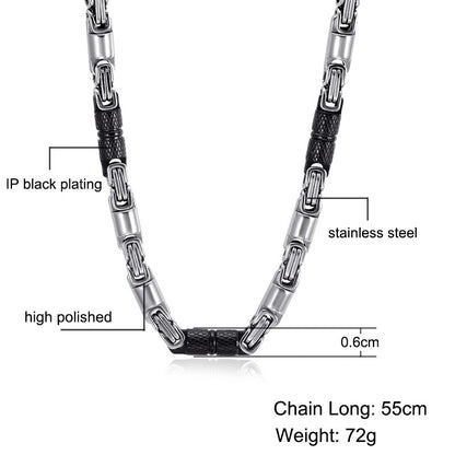 Colar Bicicleta Rock Punk HipHop 6mm Banhado a Ouro Joias Masculinas Femininas Corrente Bizantina de Aço Inoxidável Presentes