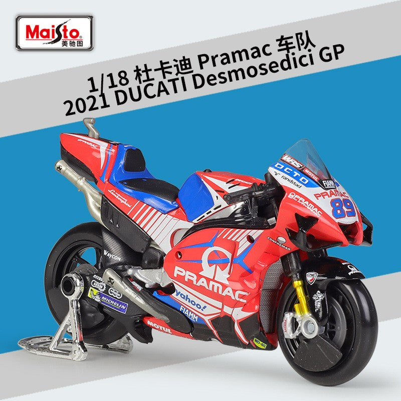 Maisto 1:18 2021 GP Racing Ducati Pramac Racing Veículos Die Cast Colecionáveis Modelo de Moto Brinquedos