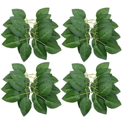 5-100pcs Fake Rose Flower Green Leaves for Valentine's Day Wedding Birthday Party Artificial Roses Heads with Stems Supplies