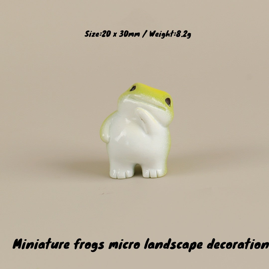 6PCS Miniature Frogs Micro Landscape Decoration Kawaii Forg Fairy Garden Accessories Mini Forg Desk Decoration