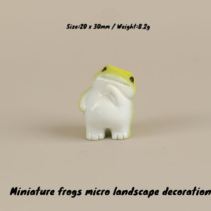6PCS Miniature Frogs Micro Landscape Decoration Kawaii Forg Fairy Garden Accessories Mini Forg Desk Decoration
