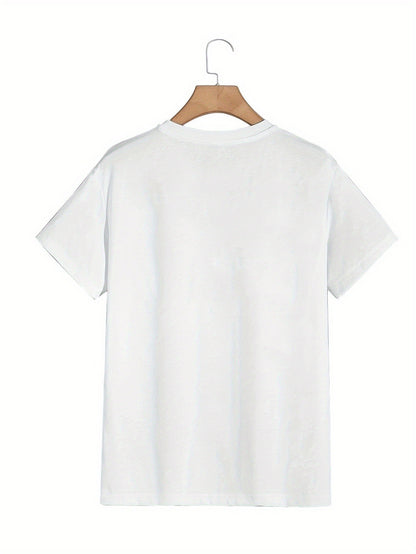 Men's Summer 100% Cotton Fashion Los Angeles Letter Printed Loose Large Casual Comfortable Round Neck Short Sleeve T-shirt Top