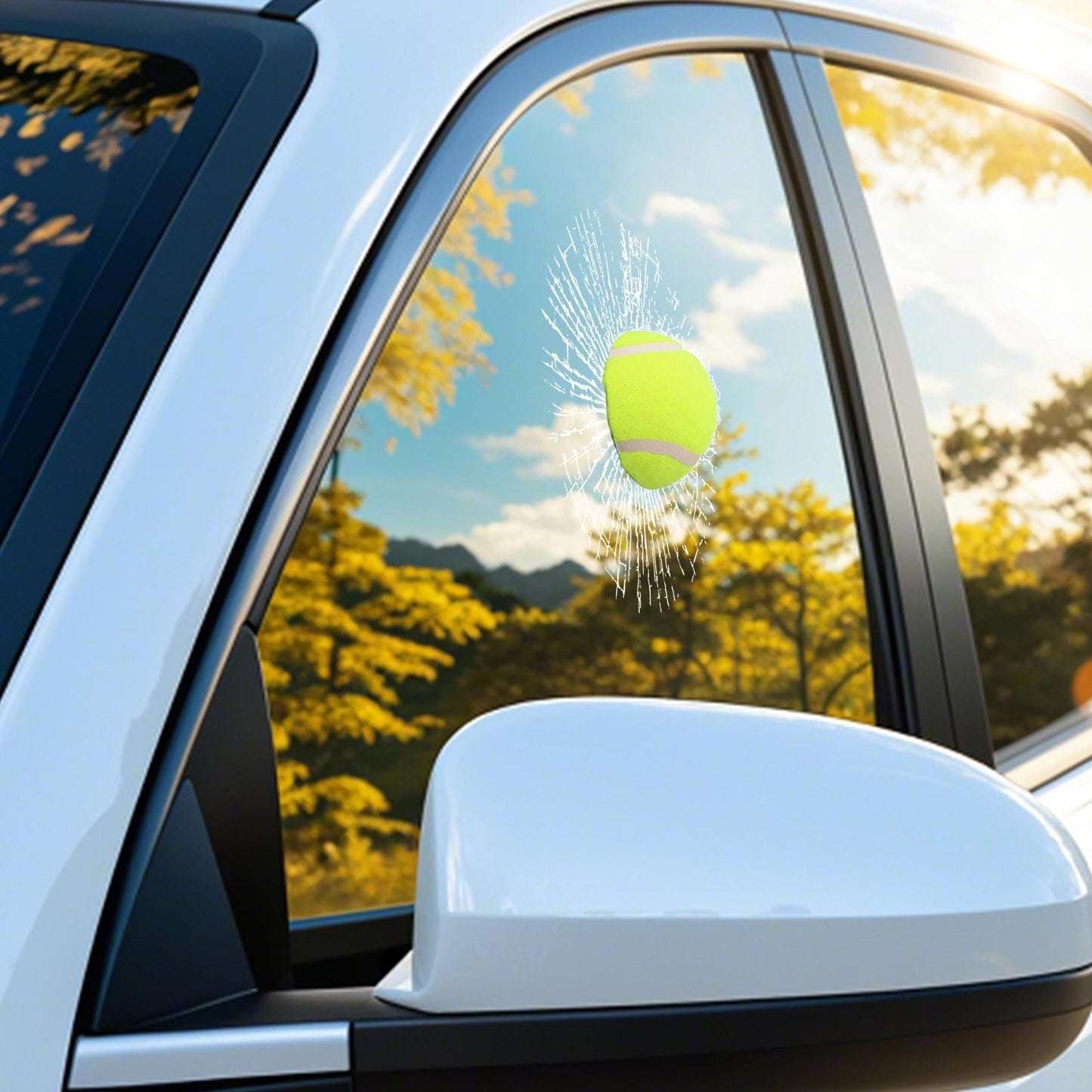 Adesivos De Vidro Quebrado Adesivo De Bola De Tênis Adesivos Engraçados Para Carros Adesivo À Prova D'água Decoração Automotiva Para Veículos