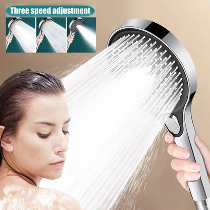 New High Pressure 13cm Shower Head Black 3 Modes Water Saving Spray Nozzle Massage Rainfall Shower Hose Bathroom Accessories Set