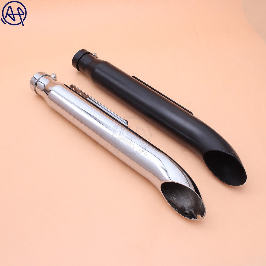 Universal Motorcycle Chrome/Black Cafe Racer Exhaust Pipe Muffler Tail Tube  muffler For Harley Bobbers /Honda CRF230F CRF150F