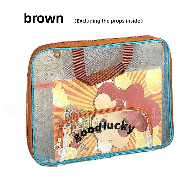 1 handheld file storage bag - 3-layer large capacity for organizers, durable file holders, school, office, home organizations -