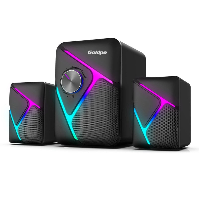 Caixa de som Bluetooth Goldpo D26 com som surround 360 graus, estéreo sem fio Bluetooth para computador, Macbook, laptop
