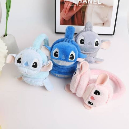 Disney Stitch Protetores de Orelha Novos Unissex Doce e Fofo Padrão de Desenho Animado Criativo Simples Moderno Macio e Suave Espessado Quente