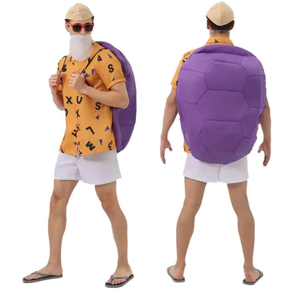 Carnival Adult Unisex Master Roshi Cosplay Costume Anime Role Play Male Turtle Fairy Tortoise Kame Sennin Outfits Dress