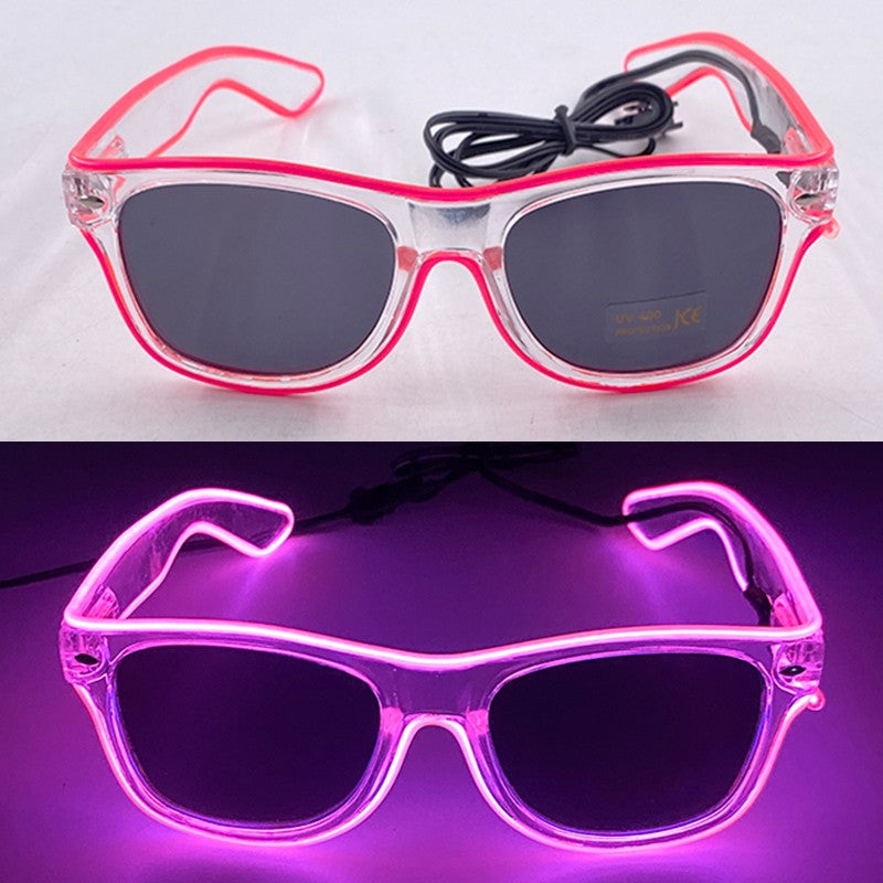 1PC Light Up LED Glasses Glow Sunglasses EL Wire Neon Glasses Glow in The Dark Party Supplies Neon Party Favors for Adults
