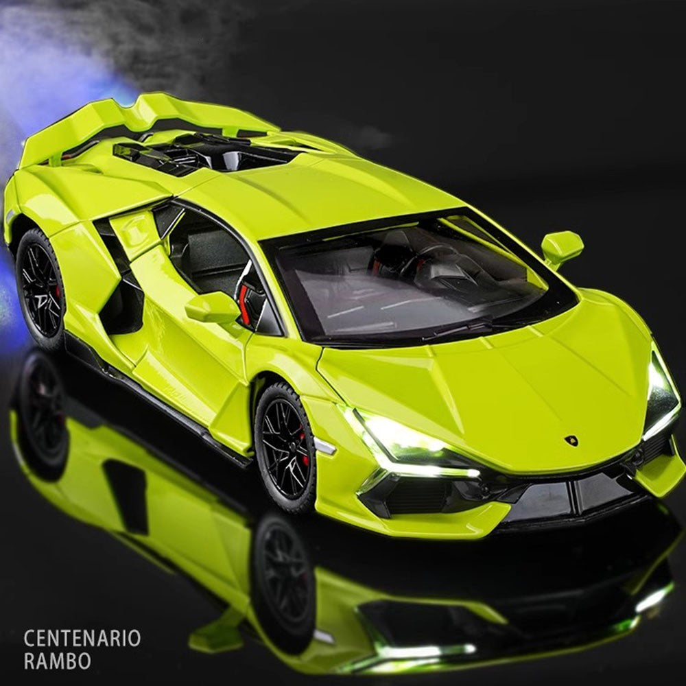 Miniatura 1:24 Lamborghini Revuelto Modelo Liga Carro Esportivo Diecast Brinquedo Portas Abertas com Recuo e Spray Veículos de Presente para Crianças