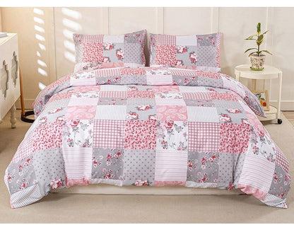 3pcs Splicing floral Pattern Duvet Cover Set, Soft Skin-Friendly Bedding Set Includes 1 Duvet Cover And 2 Pillowcases
