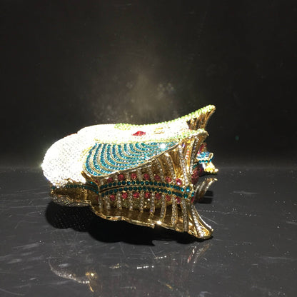 XIYUAN Pink/Black/Blue/Gold Crystal Evening Clutches Bag Hollow Out Women Metal Clutch Purse Wedding Party Prom Dinner Handbag