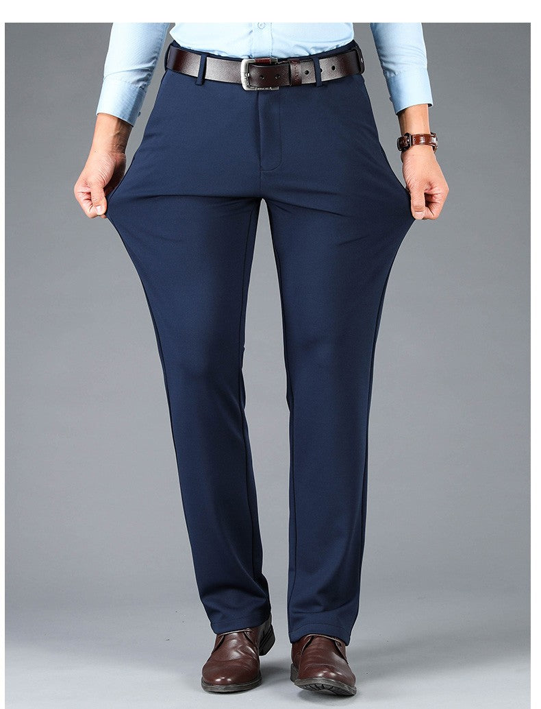 Men's Business Casual Pants Spring Summer Elastic Trousers Office Suit Pants Quick Dry Formal Pants Breathable Comfortable