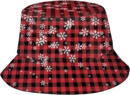 Funny Christmas Bucket Hat New Year Fisherman Hat for Women Men Packable Outdoor Travel Beach Sun Cap