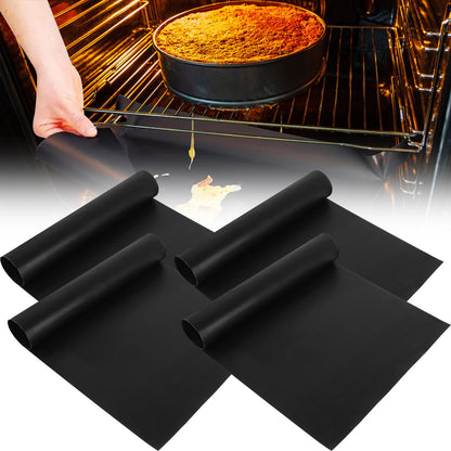 4Pcs Oven Liners Grill Mat 60x40cm Non Stick BBQ Grill Liners Reusable Barbecue Baking Liners Cook Pad Microwave Oven Tool