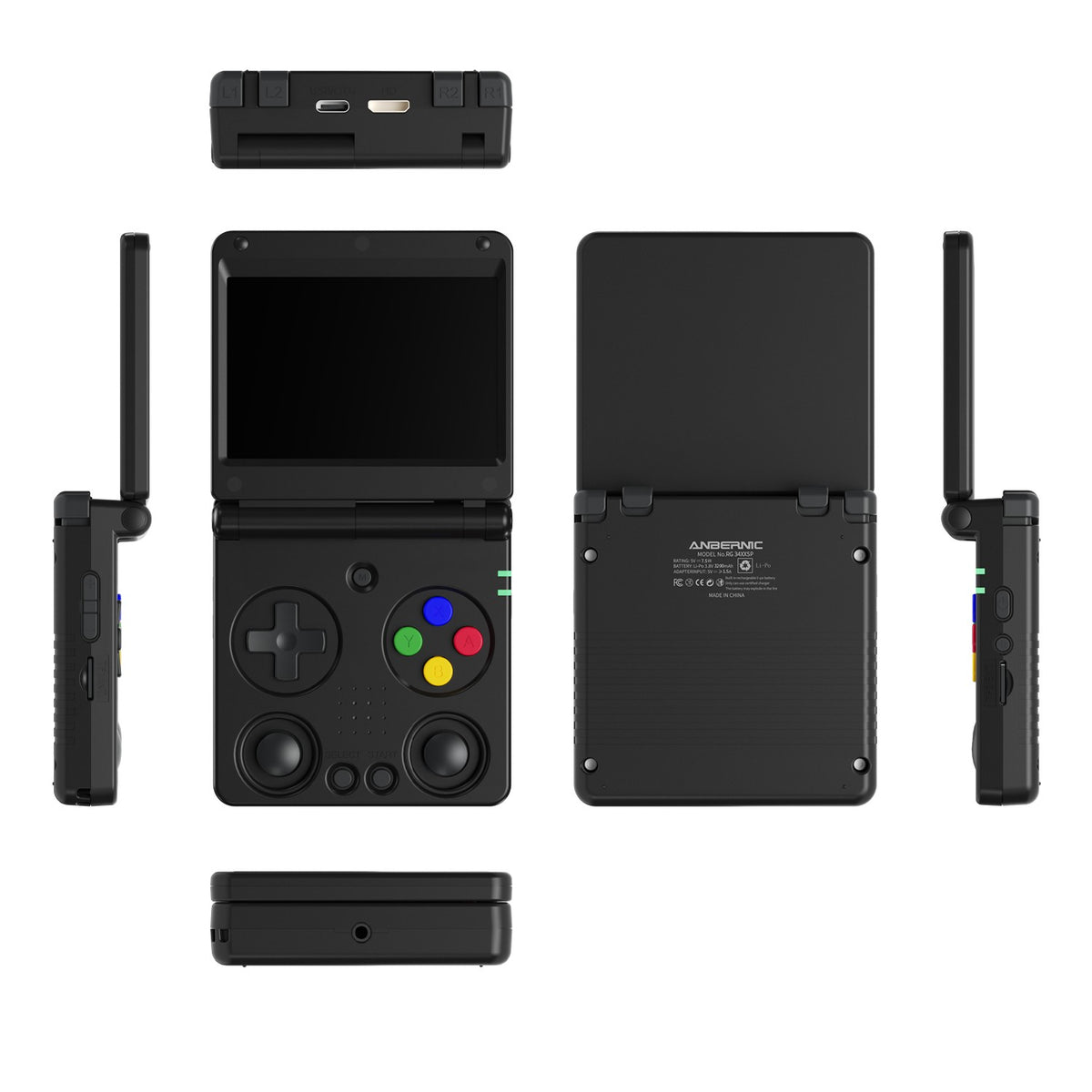 RG34XXSP ANBERNIC Flip Retro Handheld Game Console 3.4 Inch  Screen H700 Pocket Game Player Support PSP PS1 GBA NDS Arcade